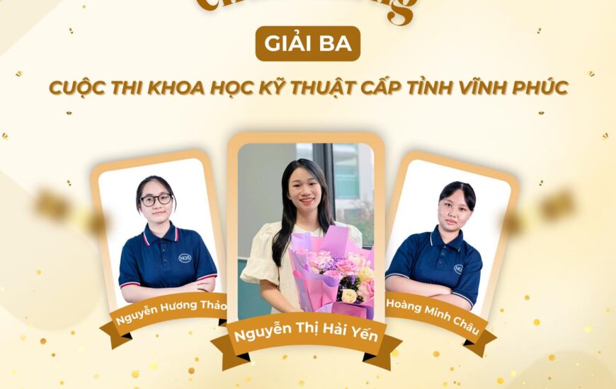 DỰ ÁN CỦA HỌC SINH NEWTON ĐẠT GIẢI BA CUỘC THI KHOA HỌC KỸ THUẬT CẤP TỈNH